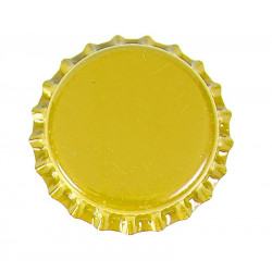 Capsule jaune couronne26 metal   liner en PVC transparent