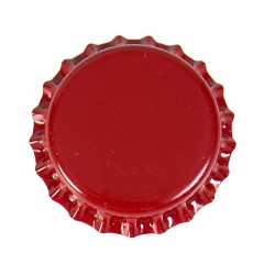 Capsule rouge couronne metal   liner en PVC transparent
