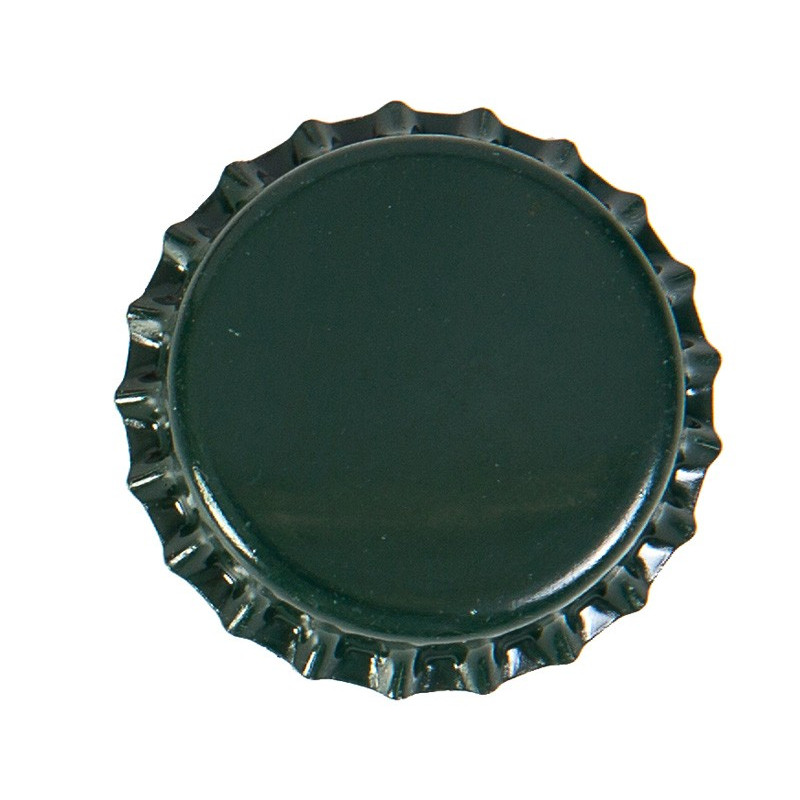 Capsule verte couronne metal   liner en PVC transparent