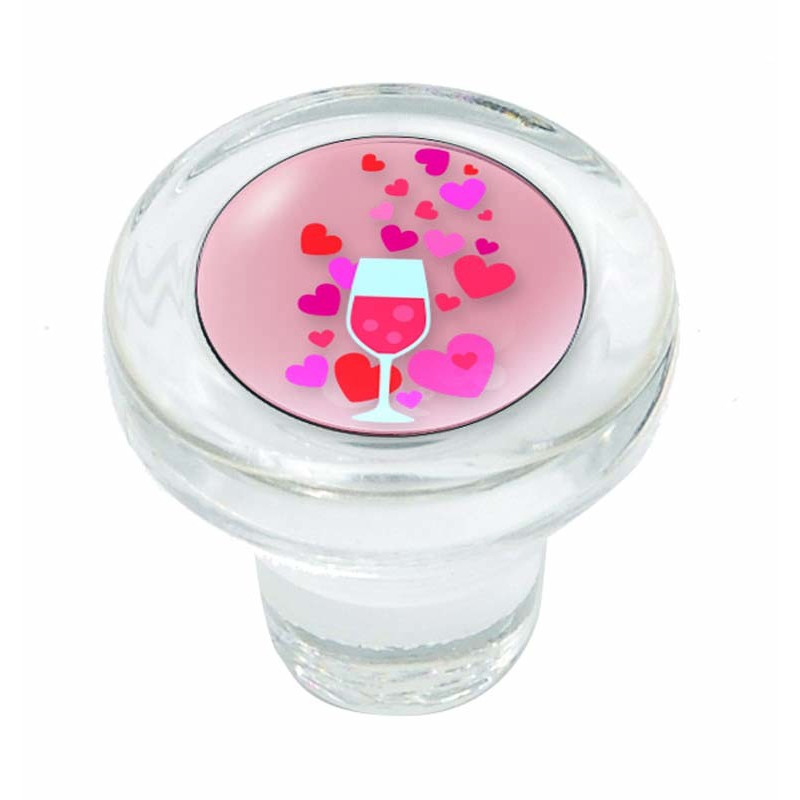 Bouchon en verre Vinolok decor Amour de rose