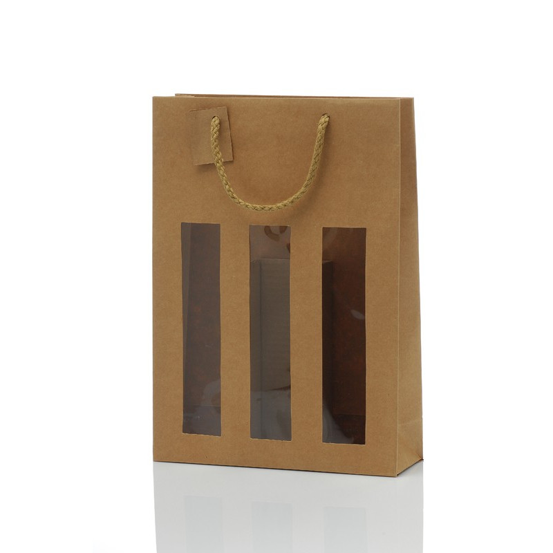 Sac kraft 3 blles poignee corde