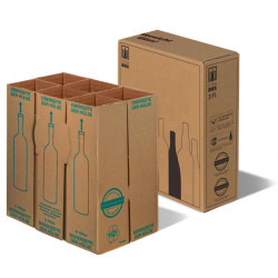 Carton expédition 3 bouteilles 75cl agréé UPS + calage