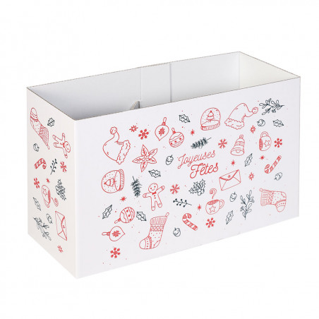 Fourreau pour coffret 3 bouteilles décor JOYEUSES FÊTES