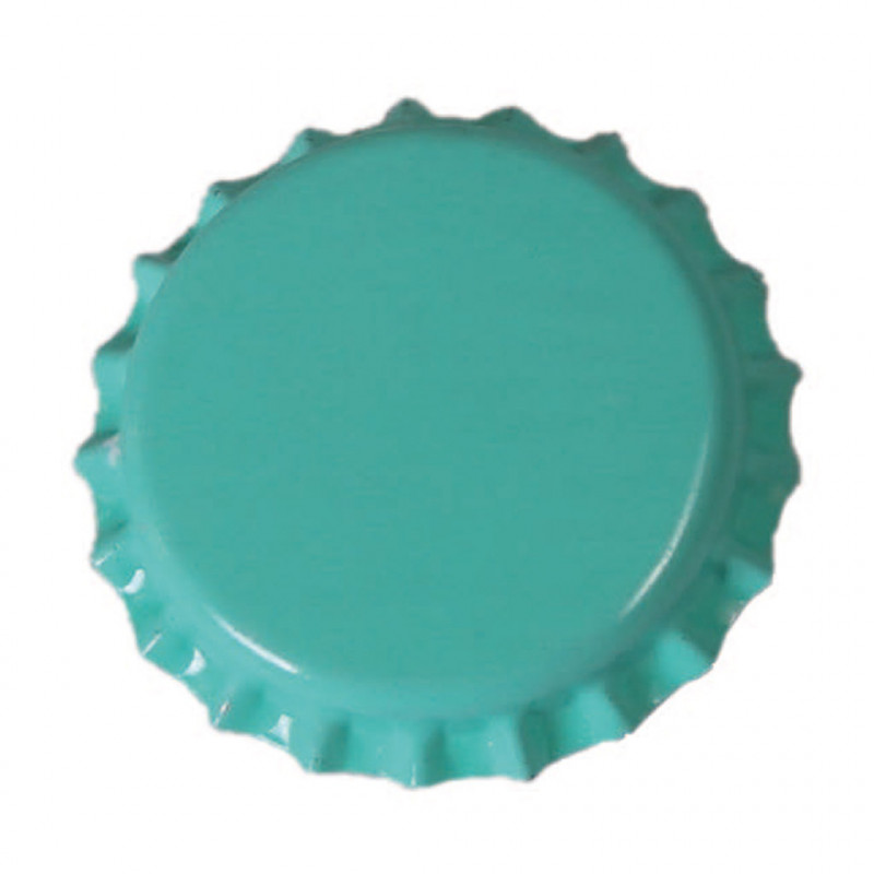 Lot 10000 capsules turquoises couronne métal liner transparent sans PVC