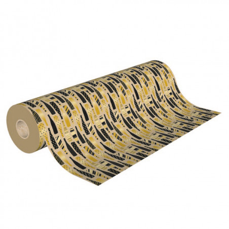 papier cadeau bouteilles noir et doré