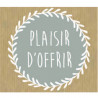 étiquette plaisir d'offrir décor kraft et gris