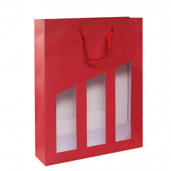 sac séduction rouge pour 3 bouteilles