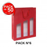 Pack N°6 : 50 SACS SEDUCTION 3 BOUTEILLES ROUGE KRAFT 190g/m² avec FENETRE